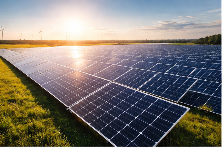 Techniker mit Messwerkzeug auf PV System